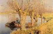 Emile Claus Bringing in the Nets oil painting
